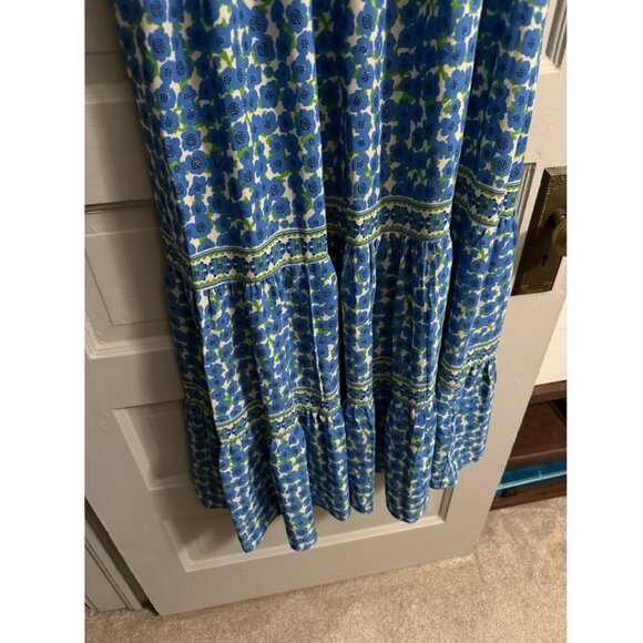 Long, short sleeve blue floral dress Max Studio Size Large - Picture 7 of 10